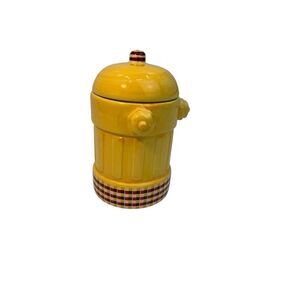 Design Studio 10" Ceramic Fire Hydrant Yellow Cookie Jar